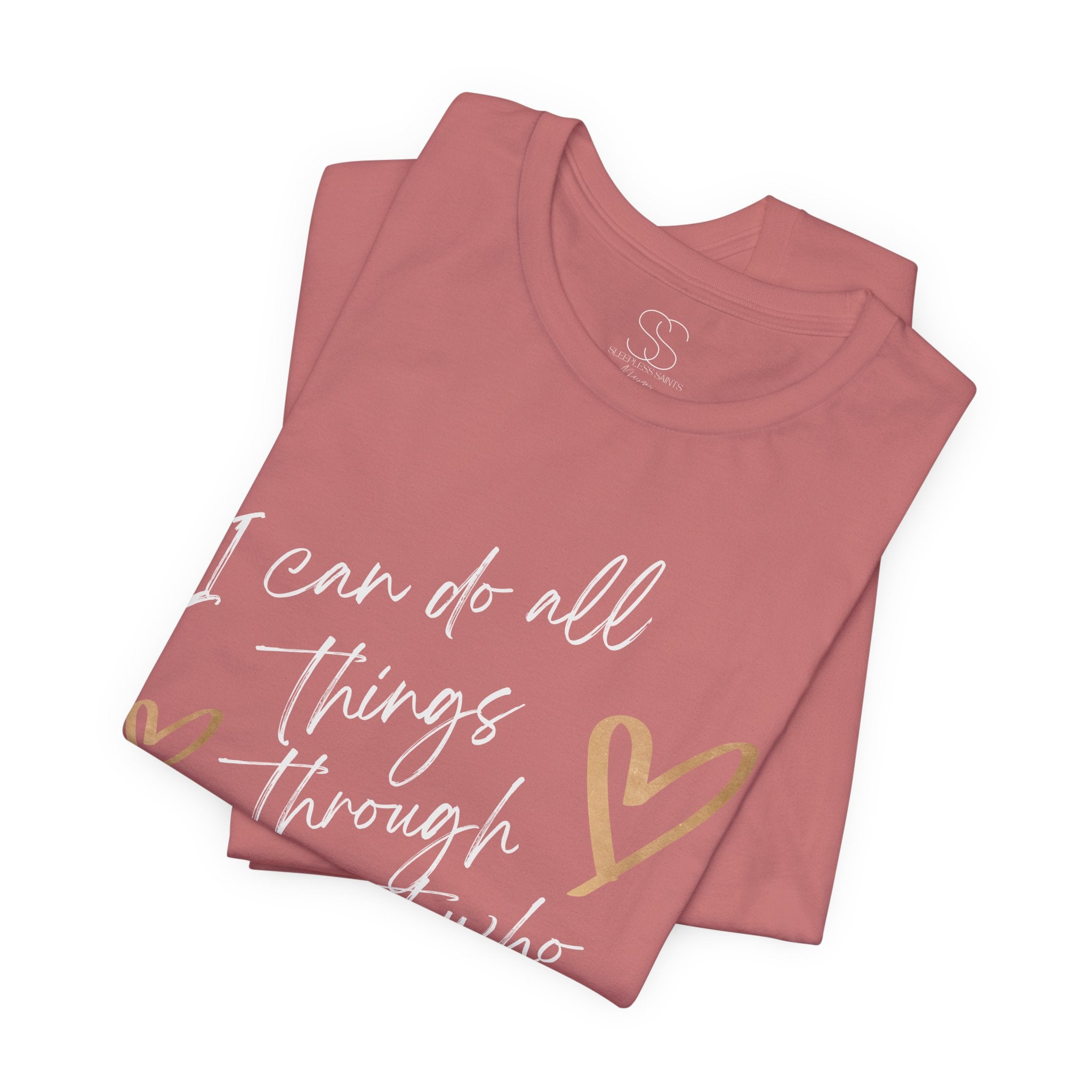 Christian Faith T-Shirt — "I can do all things through Christ who strengthens me" Script Tee