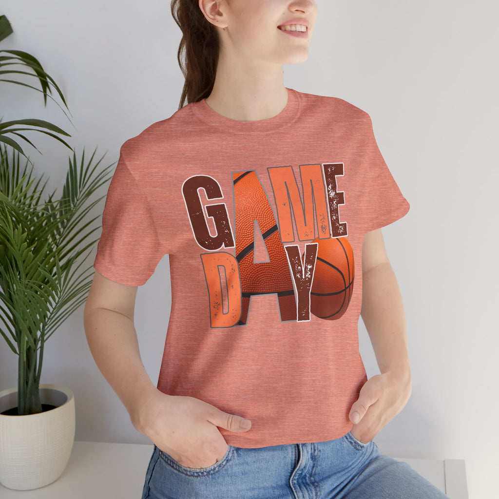 Game Day Basketball T‑Shirt — Retro Orange Basketball Graphic Tee