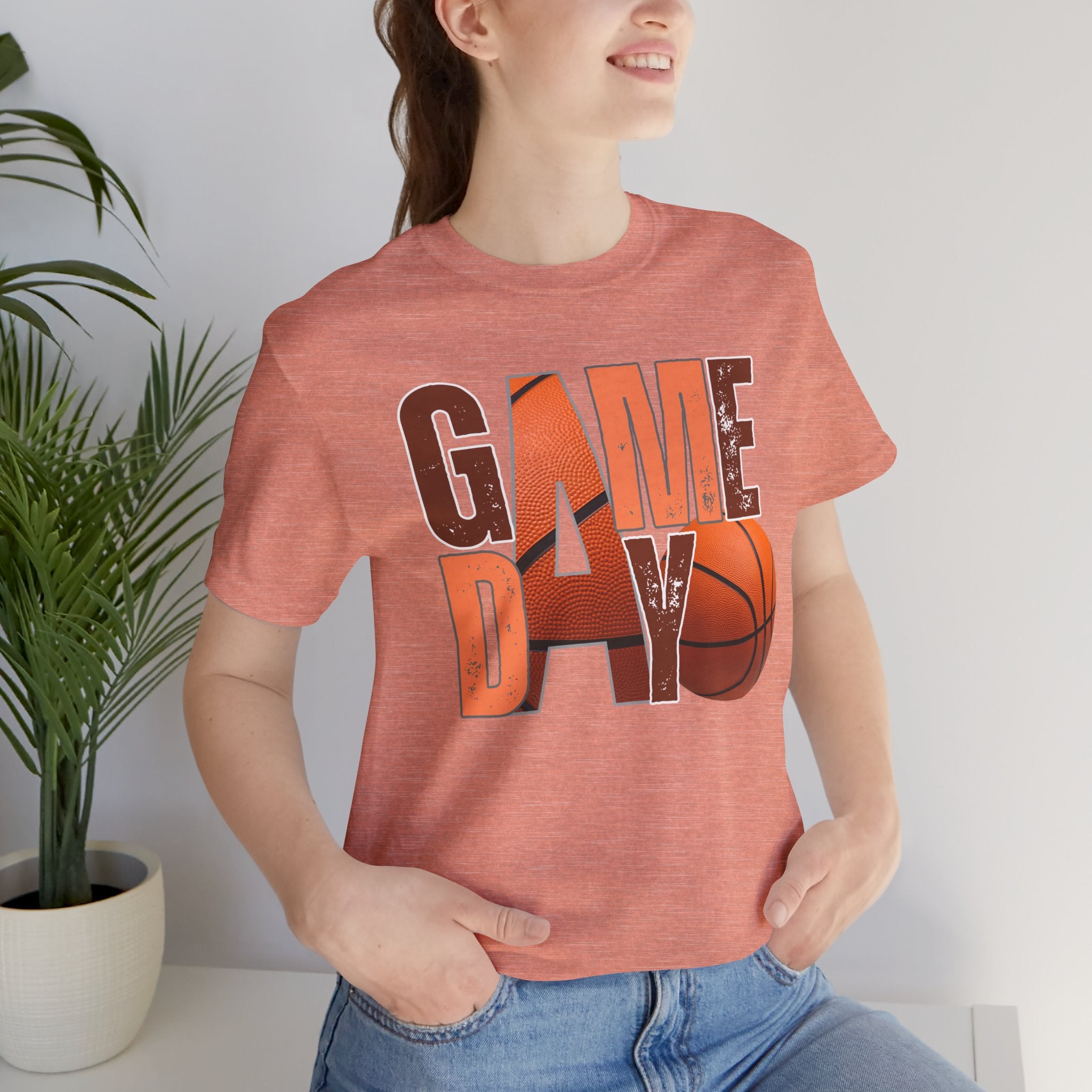 Game Day Basketball T‑Shirt — Retro Orange Basketball Graphic Tee