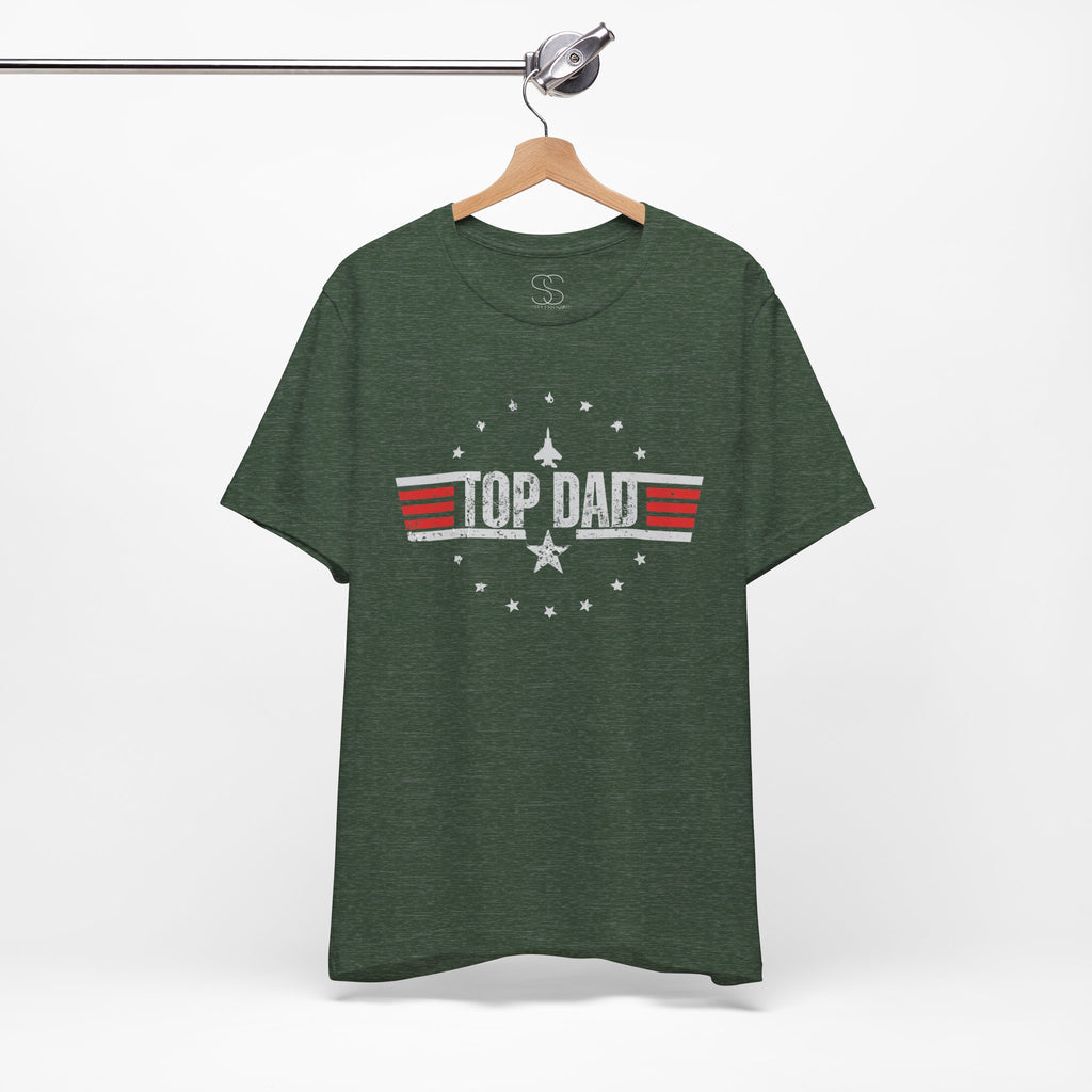 Top Dad Retro Military Stripe T‑Shirt