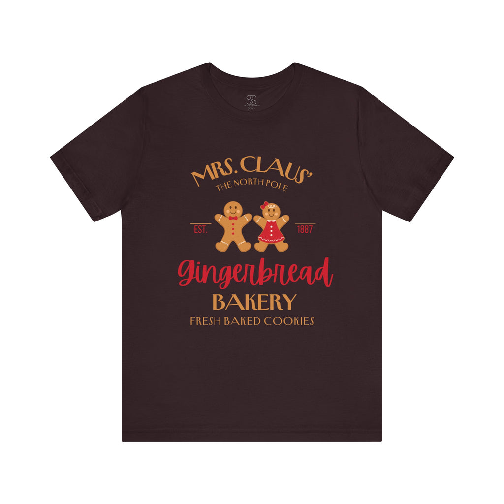 Gingerbread Bakery T‑Shirt – "Mrs. Claus' Gingerbread Bakery" Holiday Tee