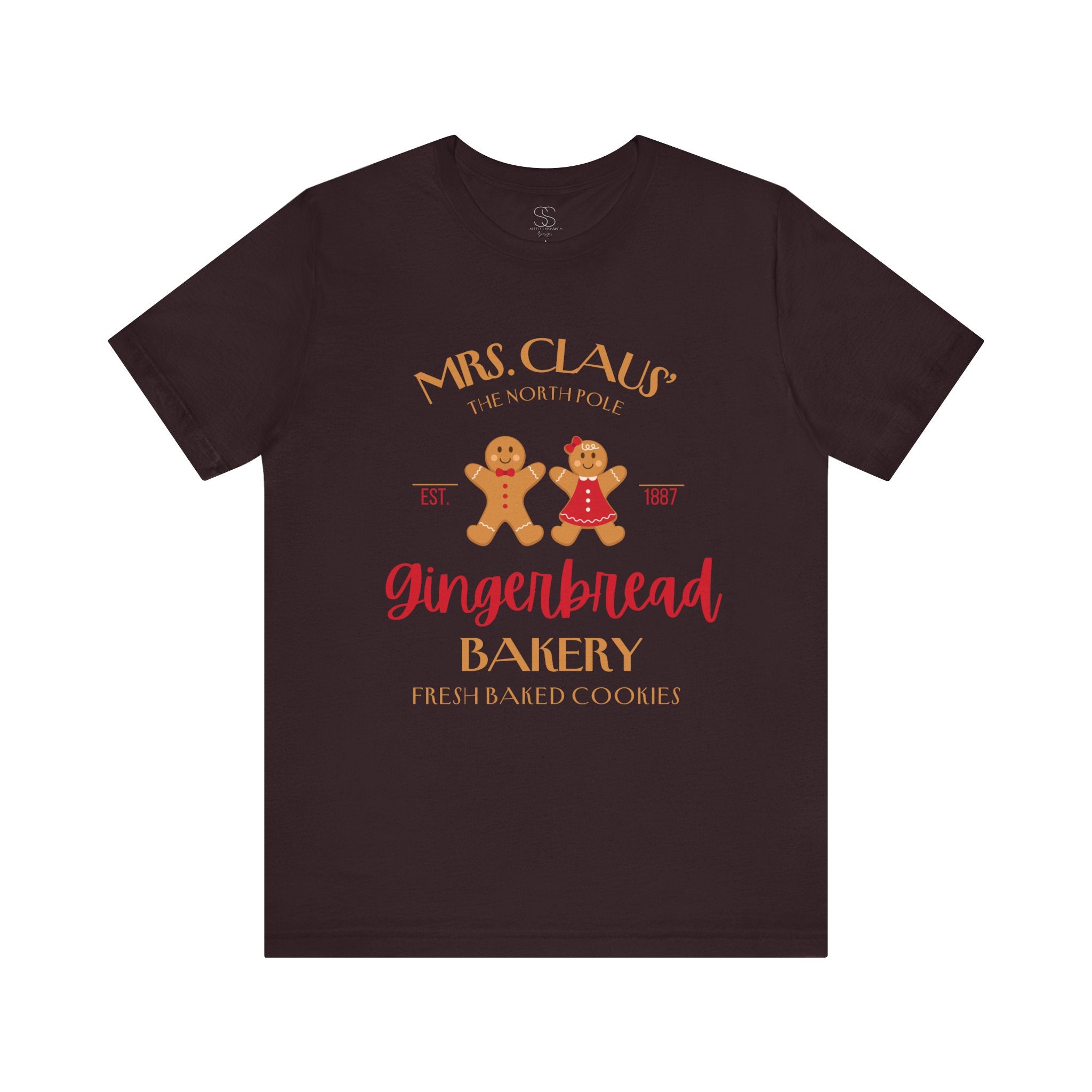 Gingerbread Bakery T‑Shirt – "Mrs. Claus' Gingerbread Bakery" Holiday Tee