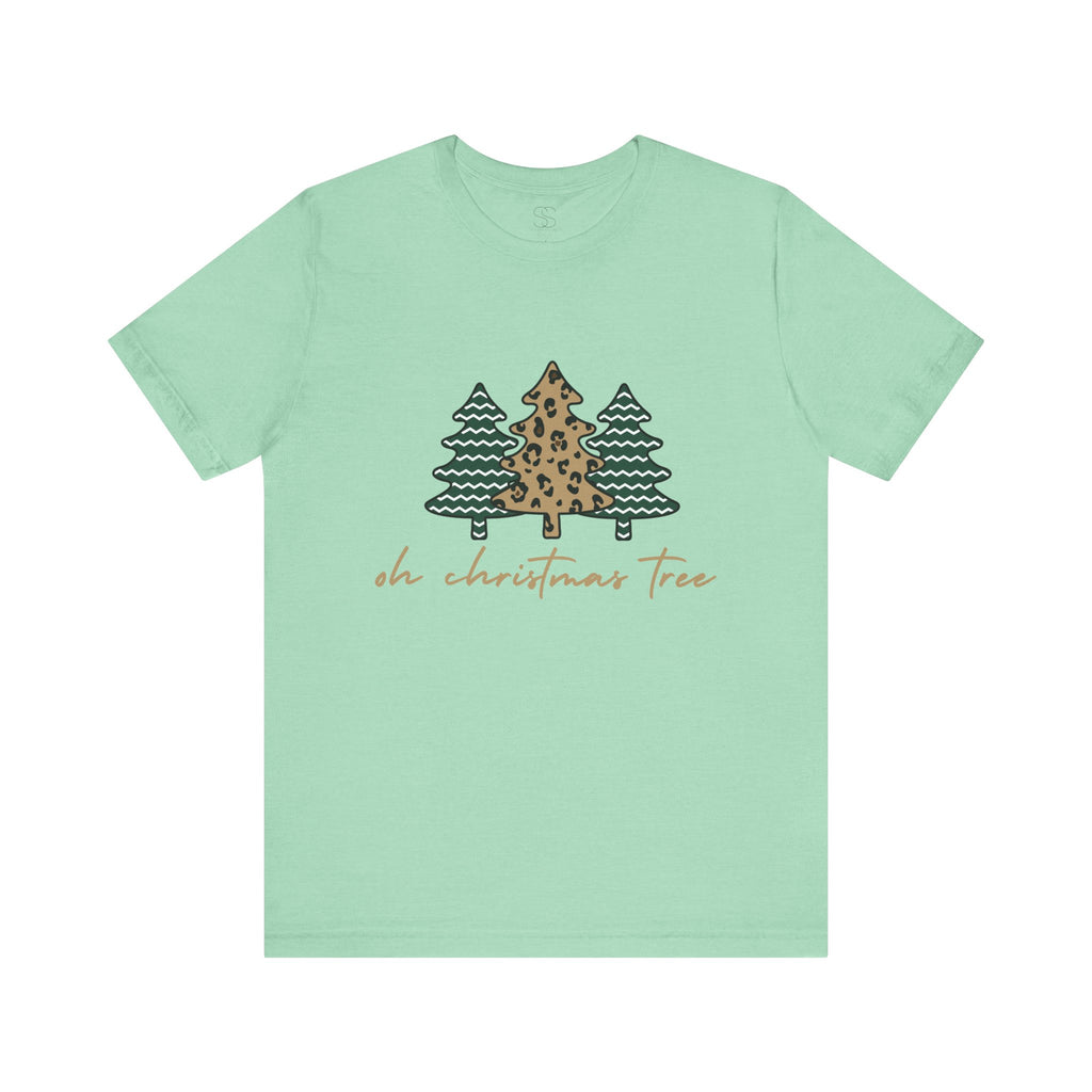 Christmas Tree Tee - "Oh Christmas Tree" Leopard & Pine Holiday T-Shirt