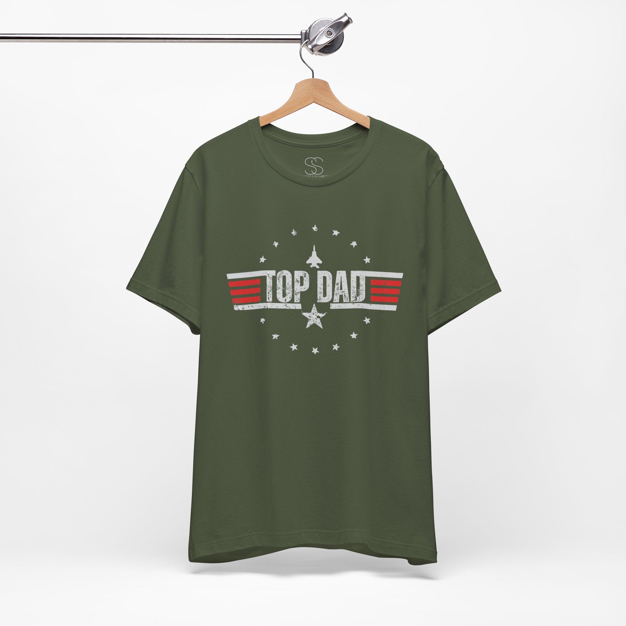 Top Dad Retro Military Stripe T‑Shirt