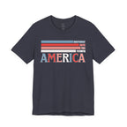 America Patriotic T-Shirt – Retro Stars & Stripes Graphic Tee