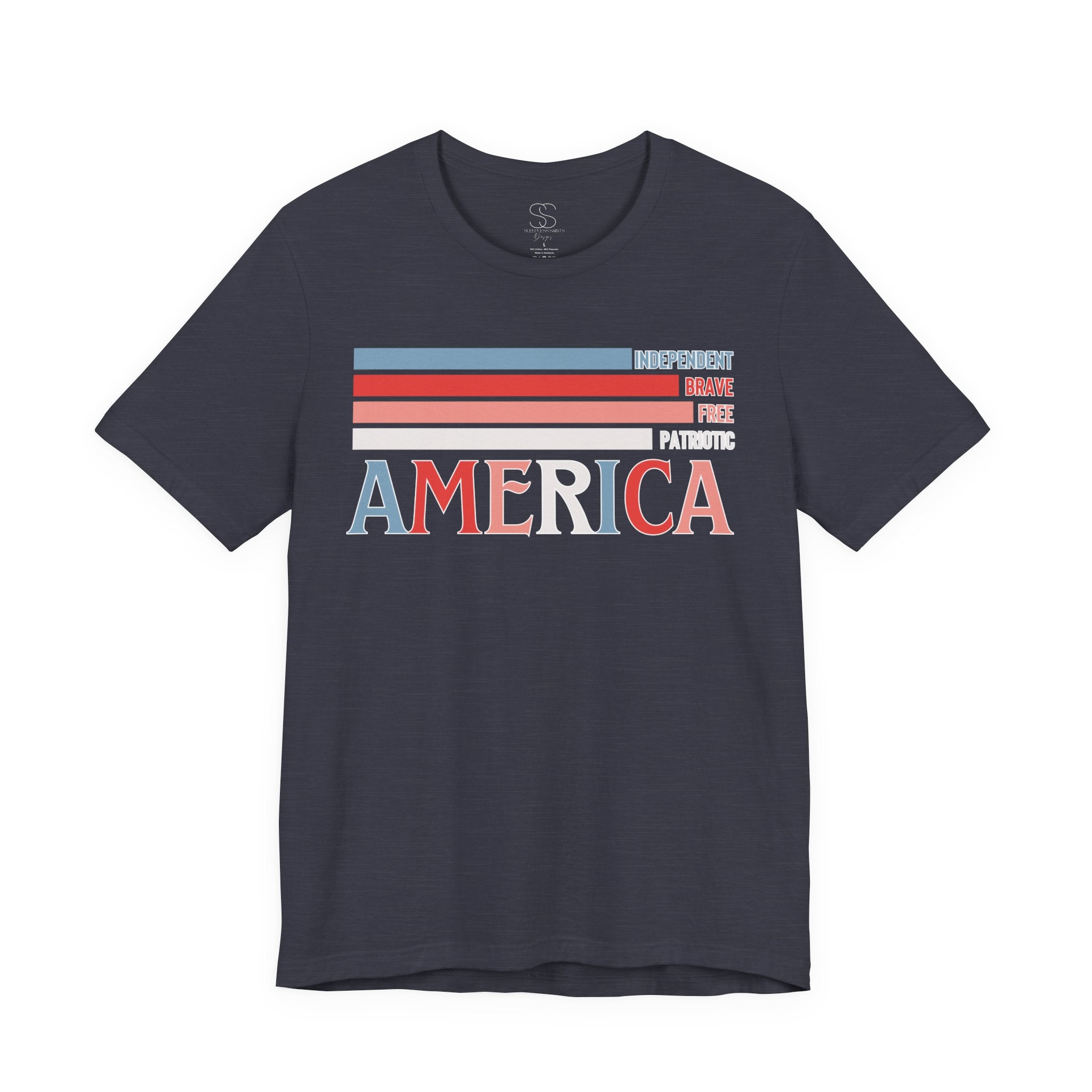 America Patriotic T-Shirt – Retro Stars & Stripes Graphic Tee