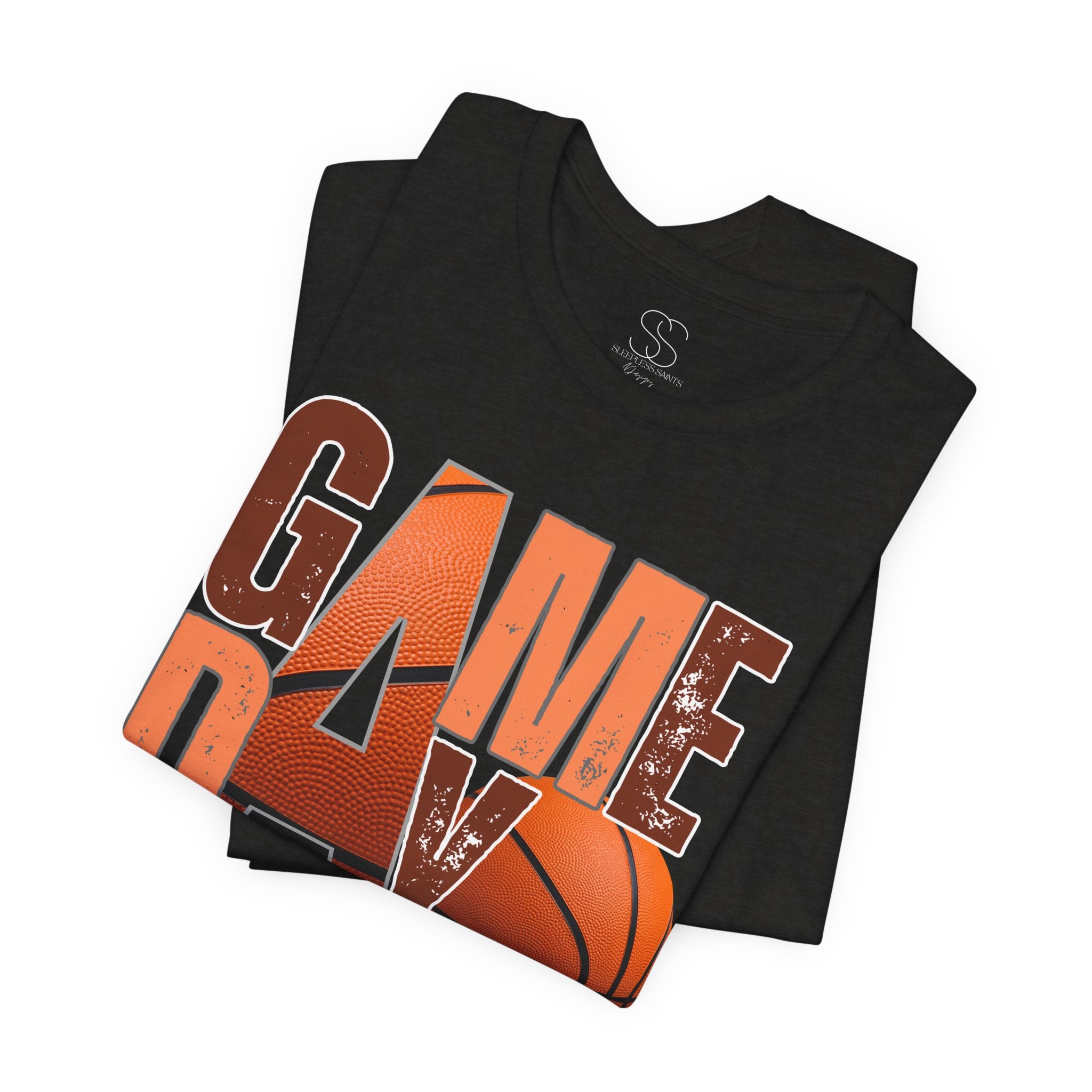 Game Day Basketball T‑Shirt — Retro Orange Basketball Graphic Tee