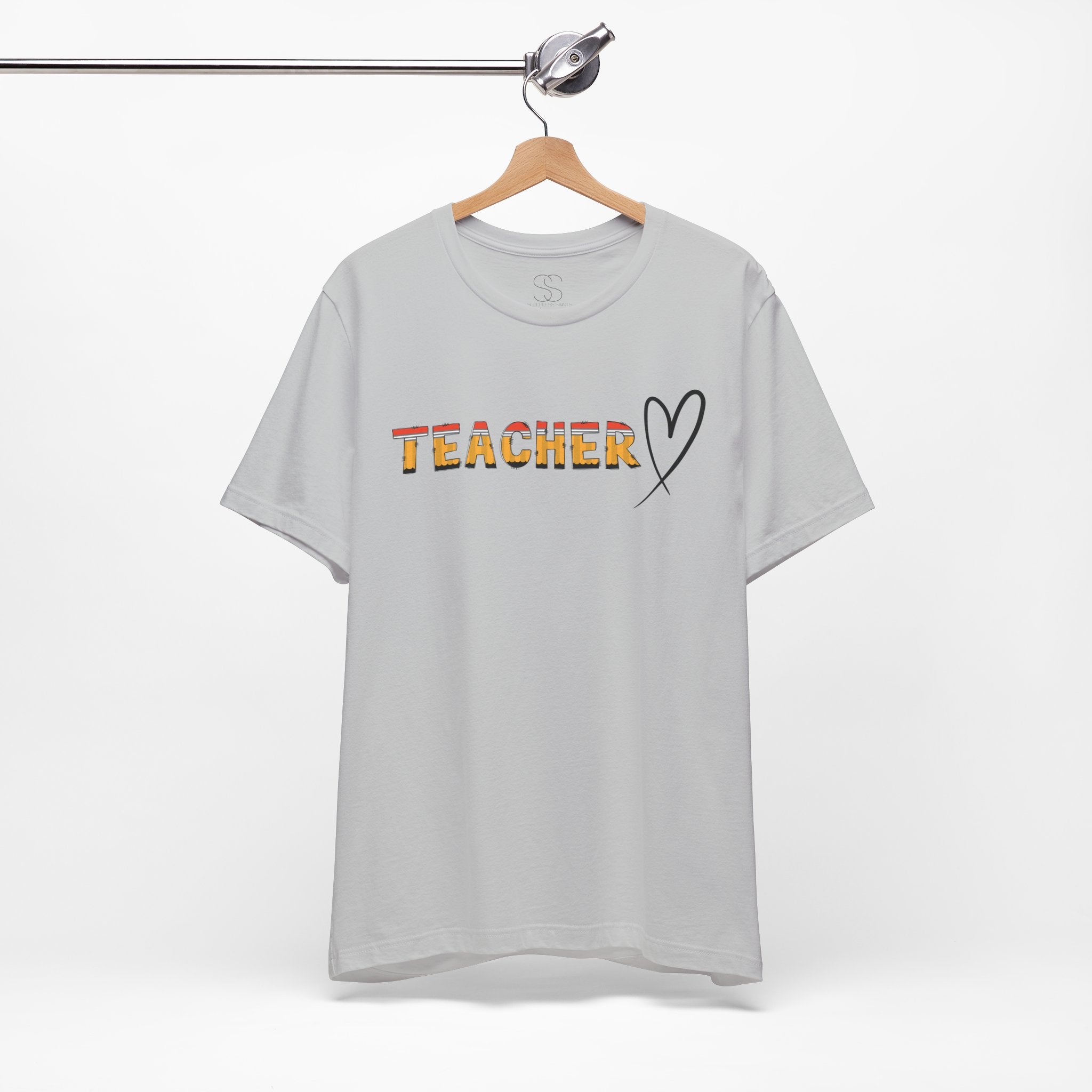 Teacher Heart T‑Shirt — Floral Text Back‑to‑School