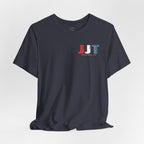 Jadran Junior Tamburitzans Adult T‑Shirt - White and Red Lettering & Serbian Logo