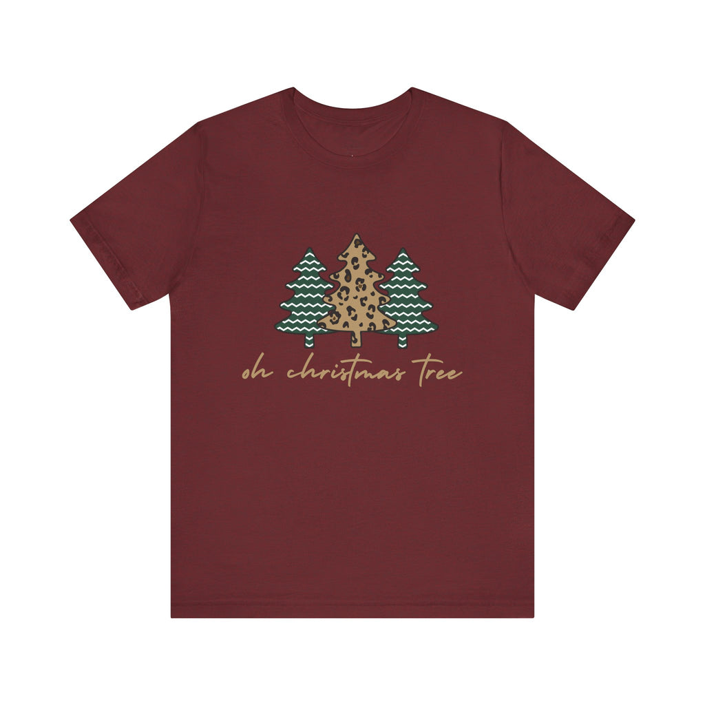 Christmas Tree Tee - "Oh Christmas Tree" Leopard & Pine Holiday T-Shirt