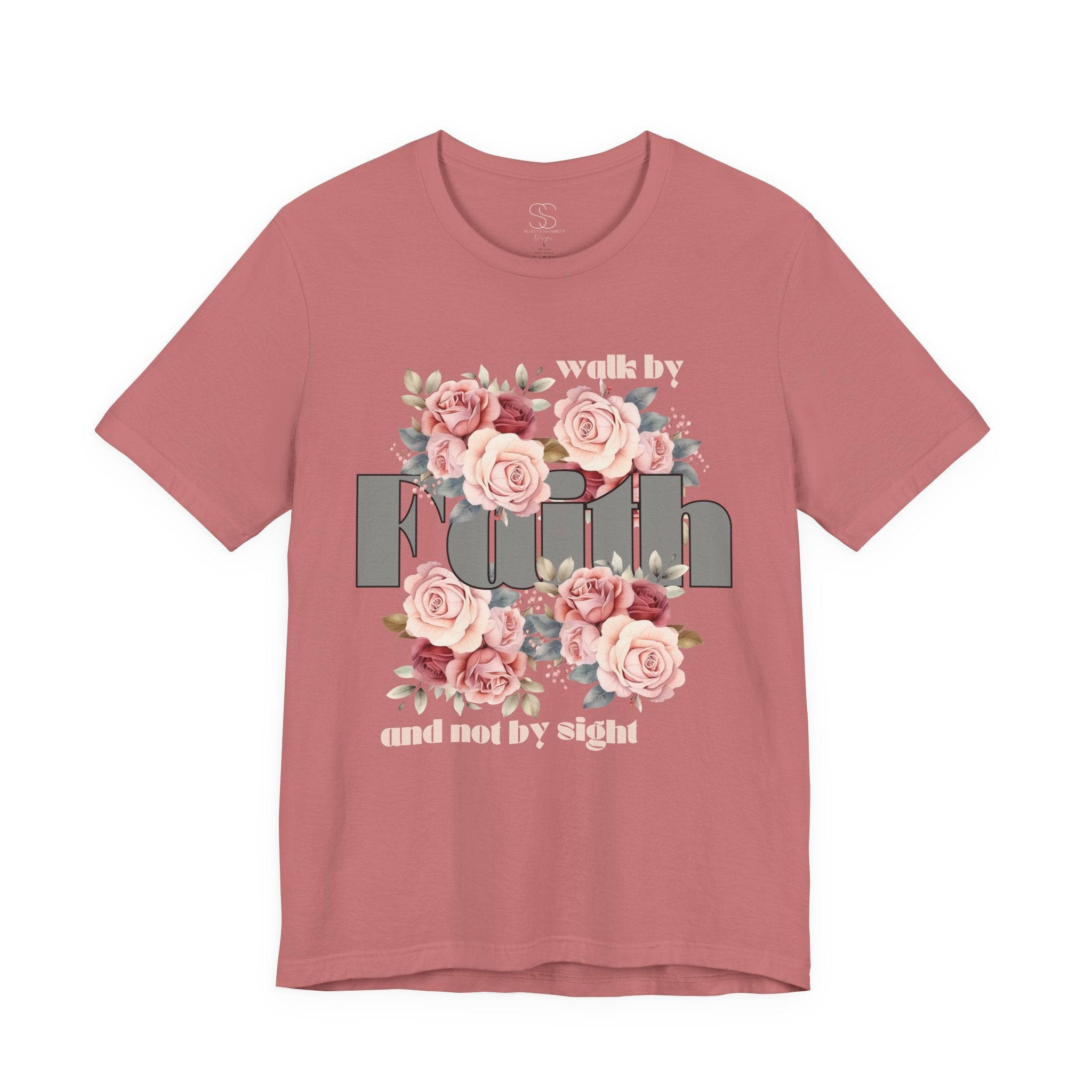 Faith Floral Tee — “Walk by Faith and Not by Sight” Inspirational T‑Shirt
