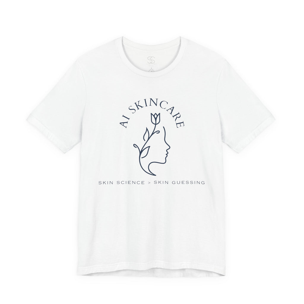 Skincare Logo Tee — AI Skincare Minimalist Floral Face T-Shirt