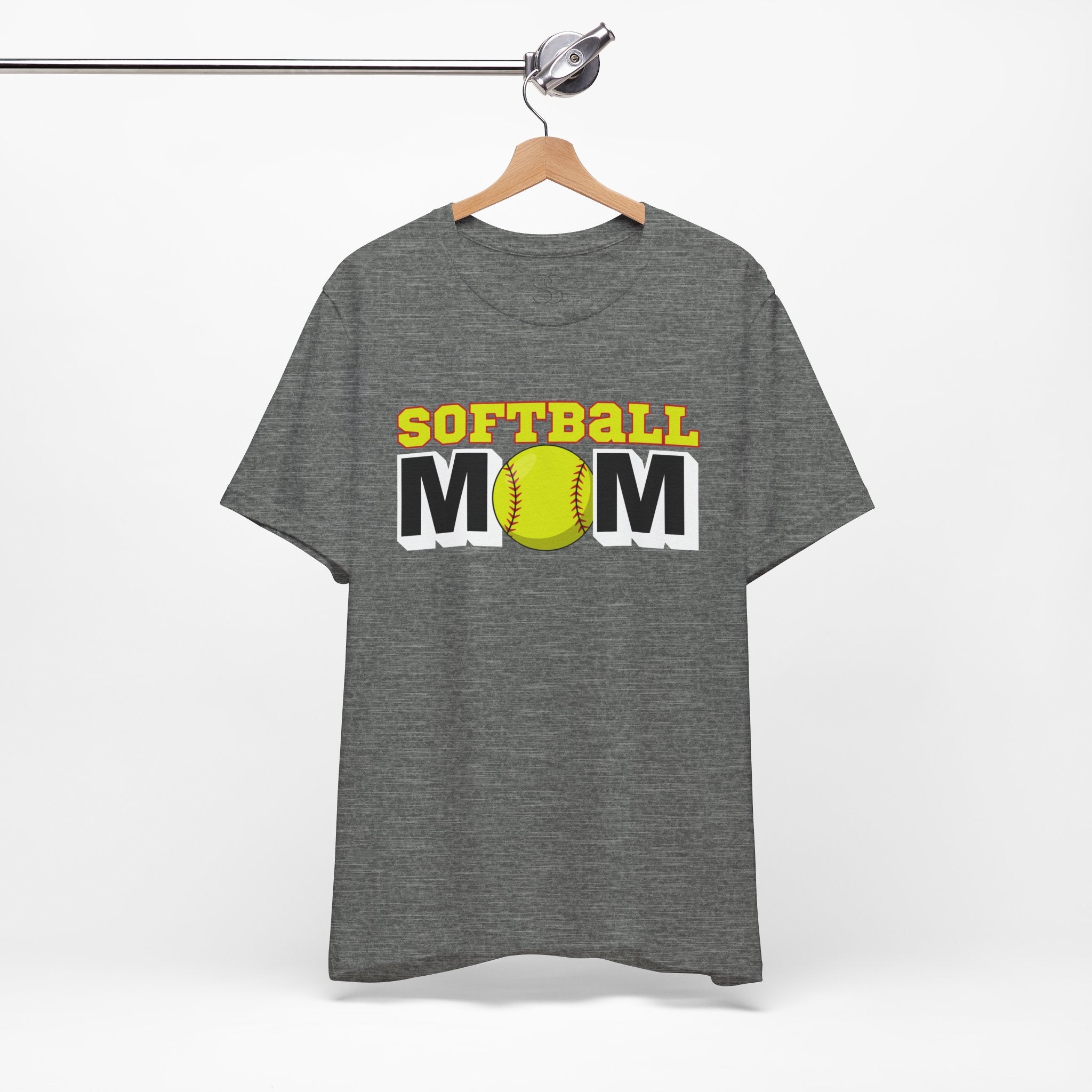 Softball Mom T-Shirt — Yellow Softball Graphic Tee for Baseball/Softball Moms