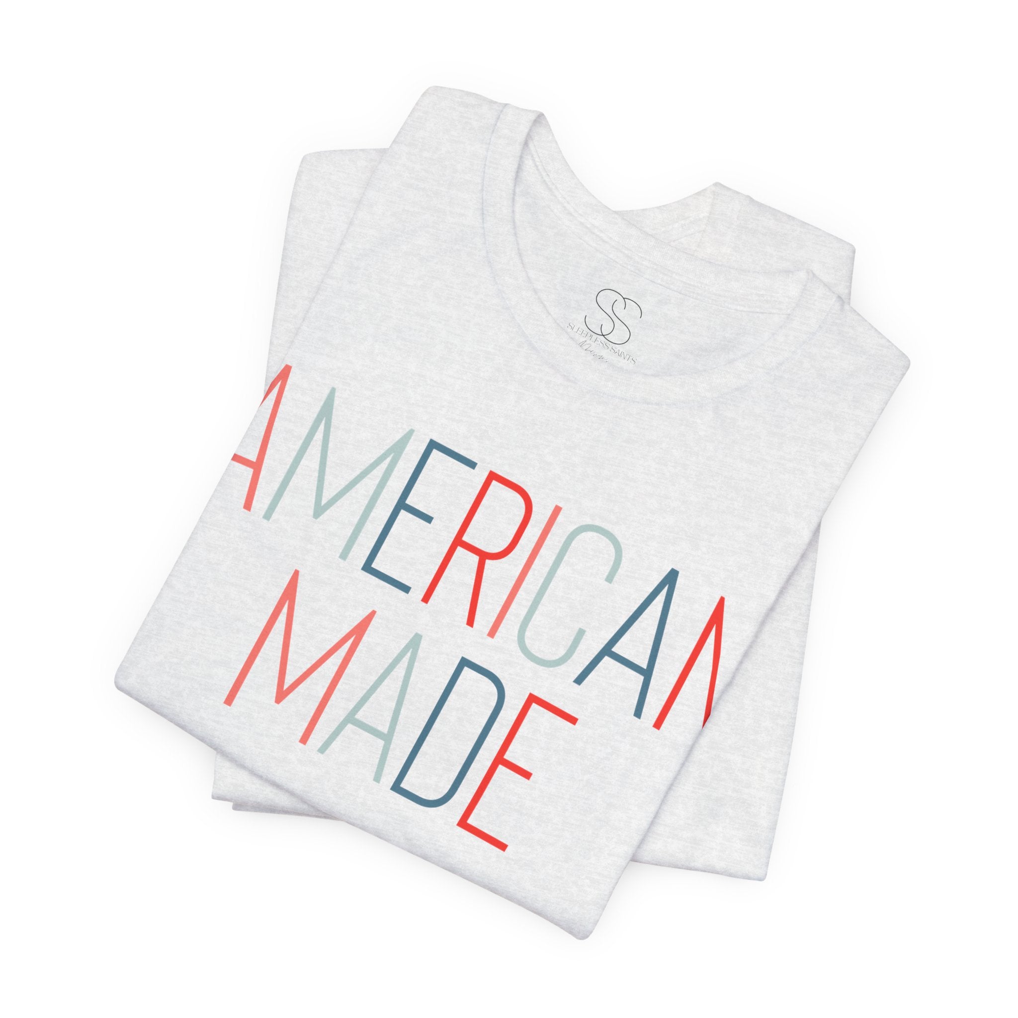 American Made Tee - Retro Red & Blue Graphic T-Shirt