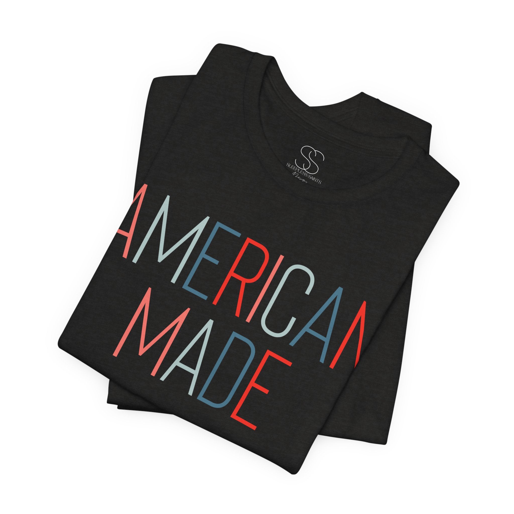 American Made Tee - Retro Red & Blue Graphic T-Shirt