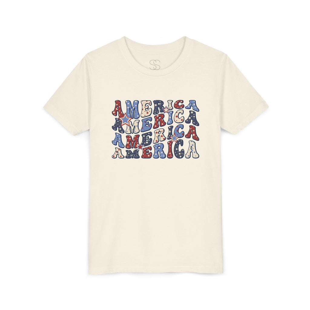 Retro 'America' Patriotic Graphic Youth T-Shirt