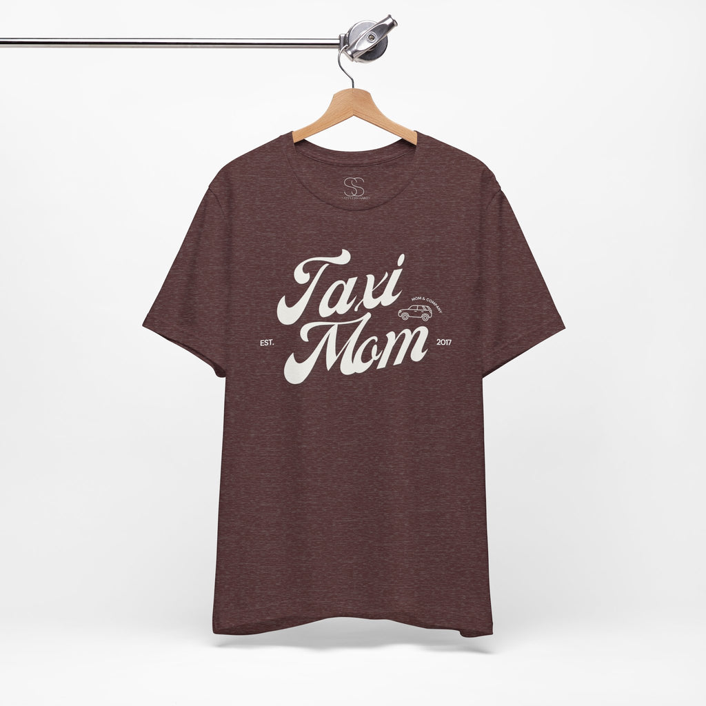 Taxi Mom T‑Shirt — Vintage Script 'Taxi Mom' Graphic Tee