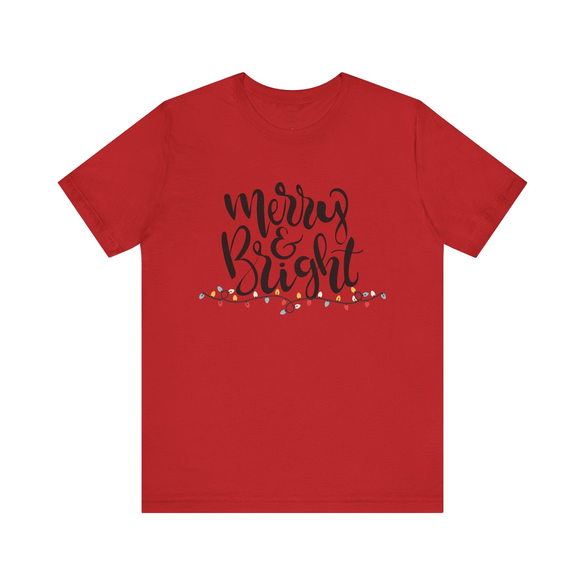 Merry & Bright Christmas Tee - Holiday Light Script T-Shirt