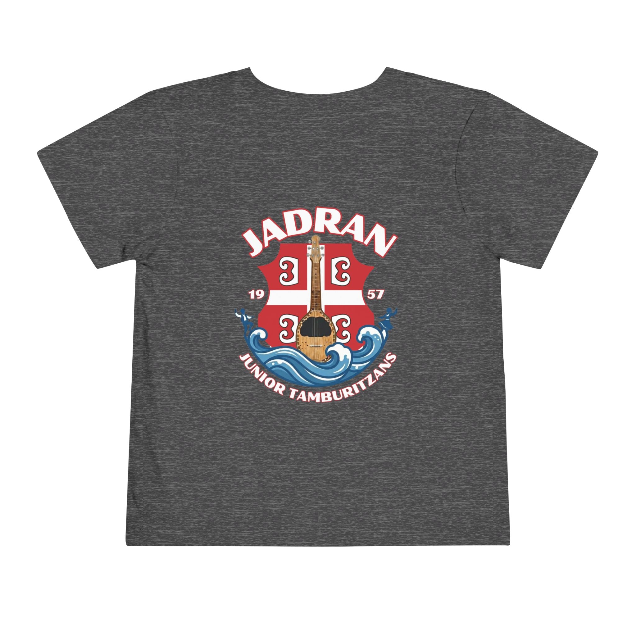 Jadran Junior Tamburitzans Toddler Tee - White and Red Lettering & Serbian Logo