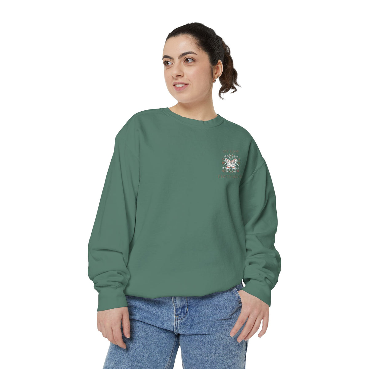 Embroidery Christmas Design - Unisex Garment-Dyed Sweatshirt