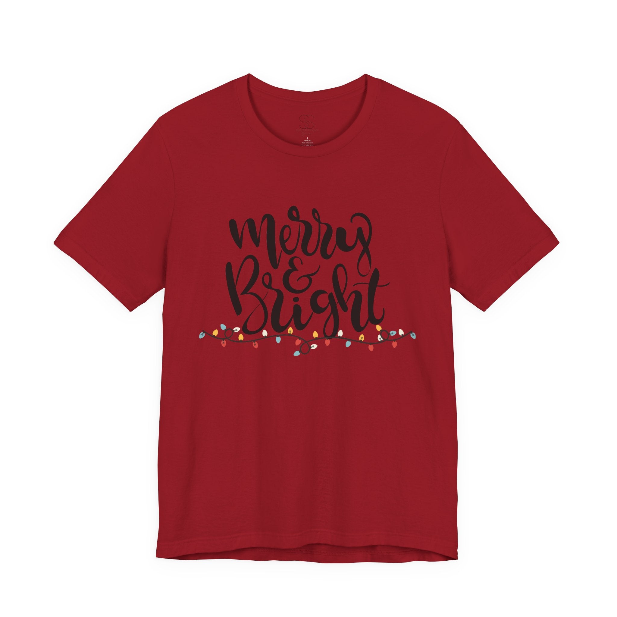Merry & Bright Christmas Tee - Holiday Light Script T-Shirt