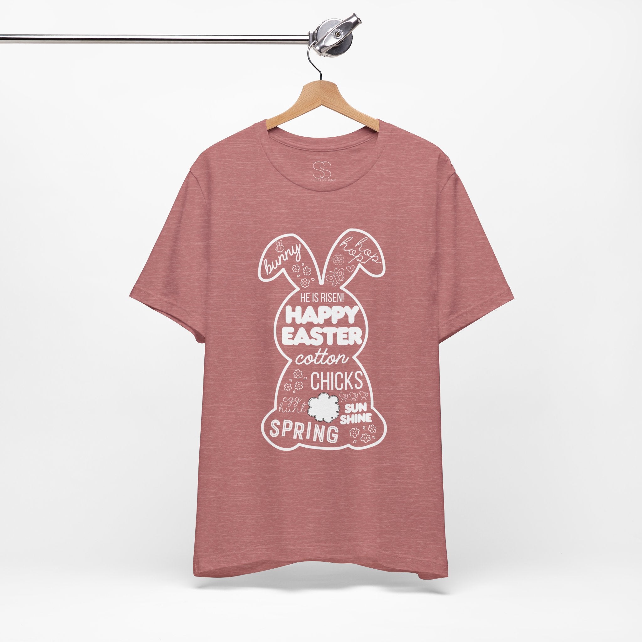 Easter Bunny Typography Tee — "Happy Easter" Spring Graphic T-Shirt