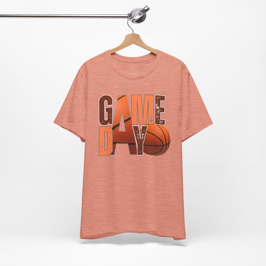 Game Day Basketball T‑Shirt — Retro Orange Basketball Graphic Tee