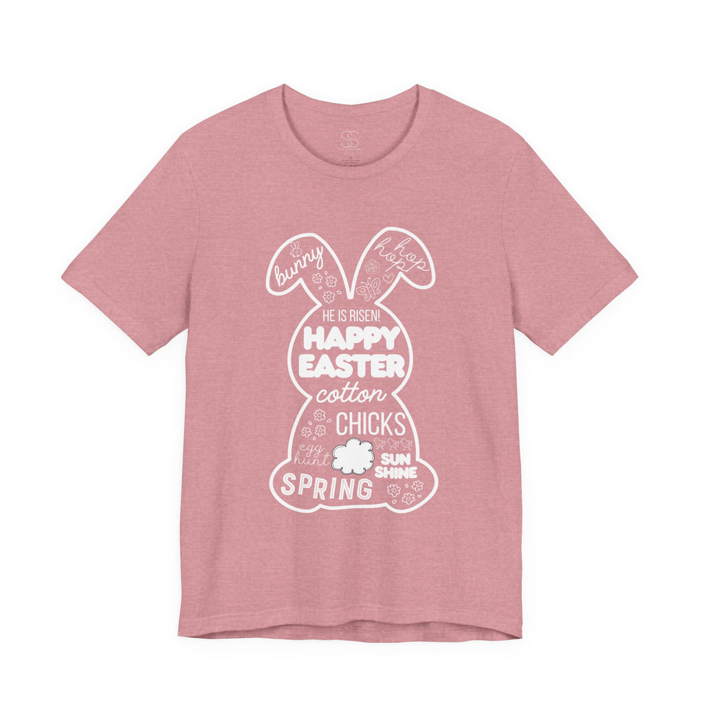 Easter Bunny Typography Tee — "Happy Easter" Spring Graphic T-Shirt