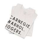 Pittsburgh Names Tee — Carnegie, Warhol, Rogers, Heinz, Mellon, Palmer