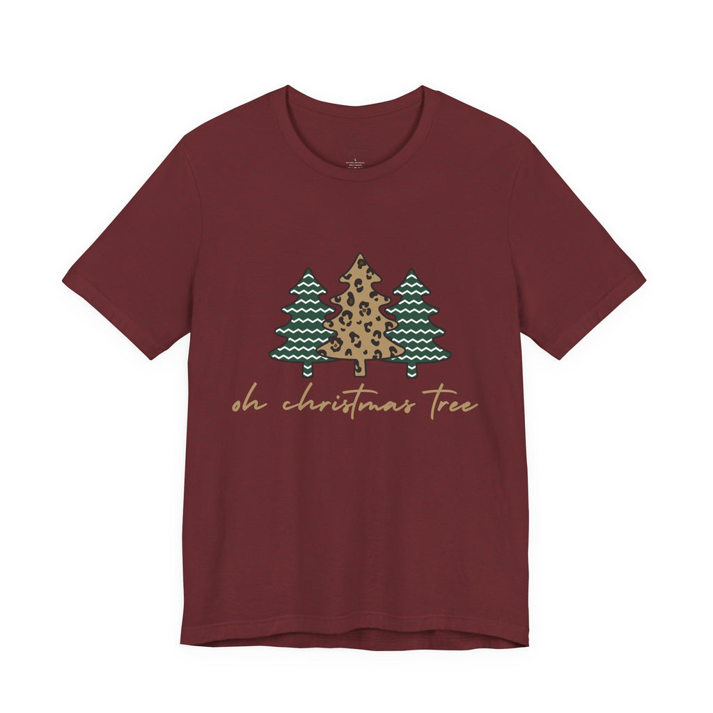 Christmas Tree Tee - "Oh Christmas Tree" Leopard & Pine Holiday T-Shirt