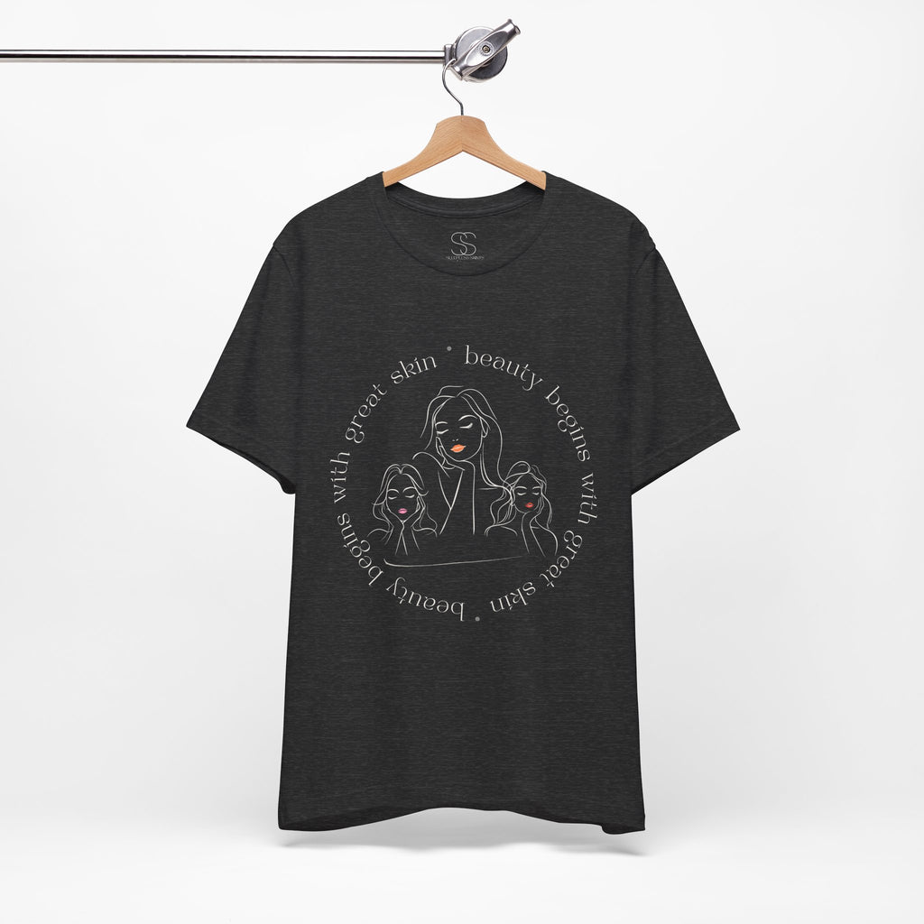 Beauty Begins With Great Skin Tee — Skincare Graphic T-Shirt