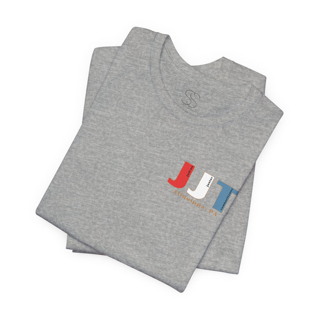 Jadran Junior Tamburitzans Adult T‑Shirt - Tan Lettering & Serbian Logo