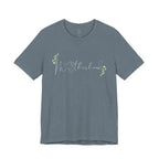 Motherhood Tee — "Motherhood" Script Floral Graphic Short Sleeve Shirt