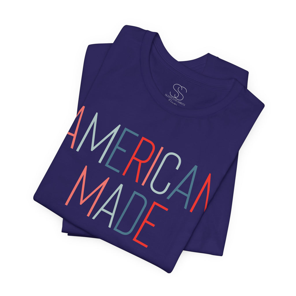 American Made Tee - Retro Red & Blue Graphic T-Shirt