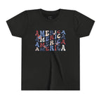Retro 'America' Patriotic Graphic Youth T-Shirt