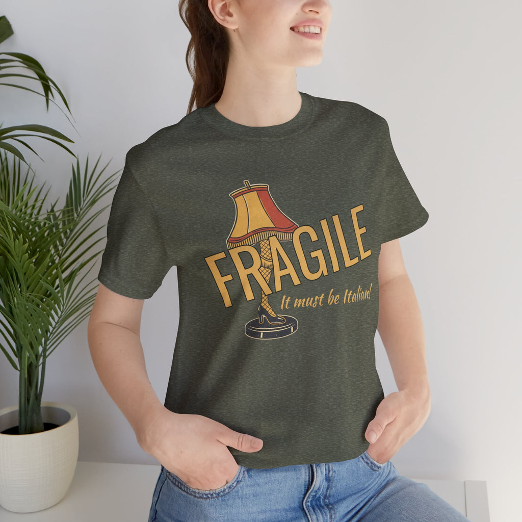 Fragile Lamp Tee — "It Must Be Italian" Retro Graphic T-Shirt