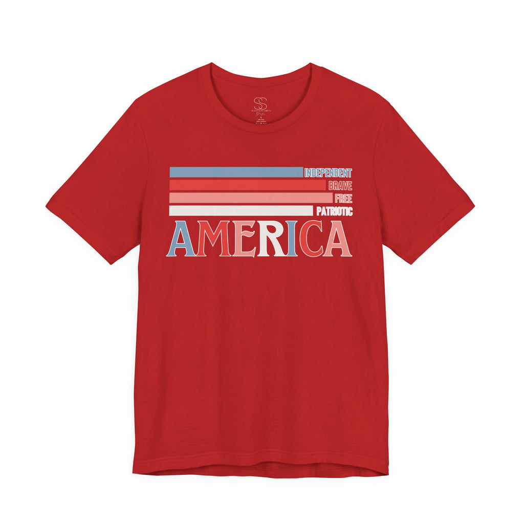 America Patriotic T-Shirt – Retro Stars & Stripes Graphic Tee