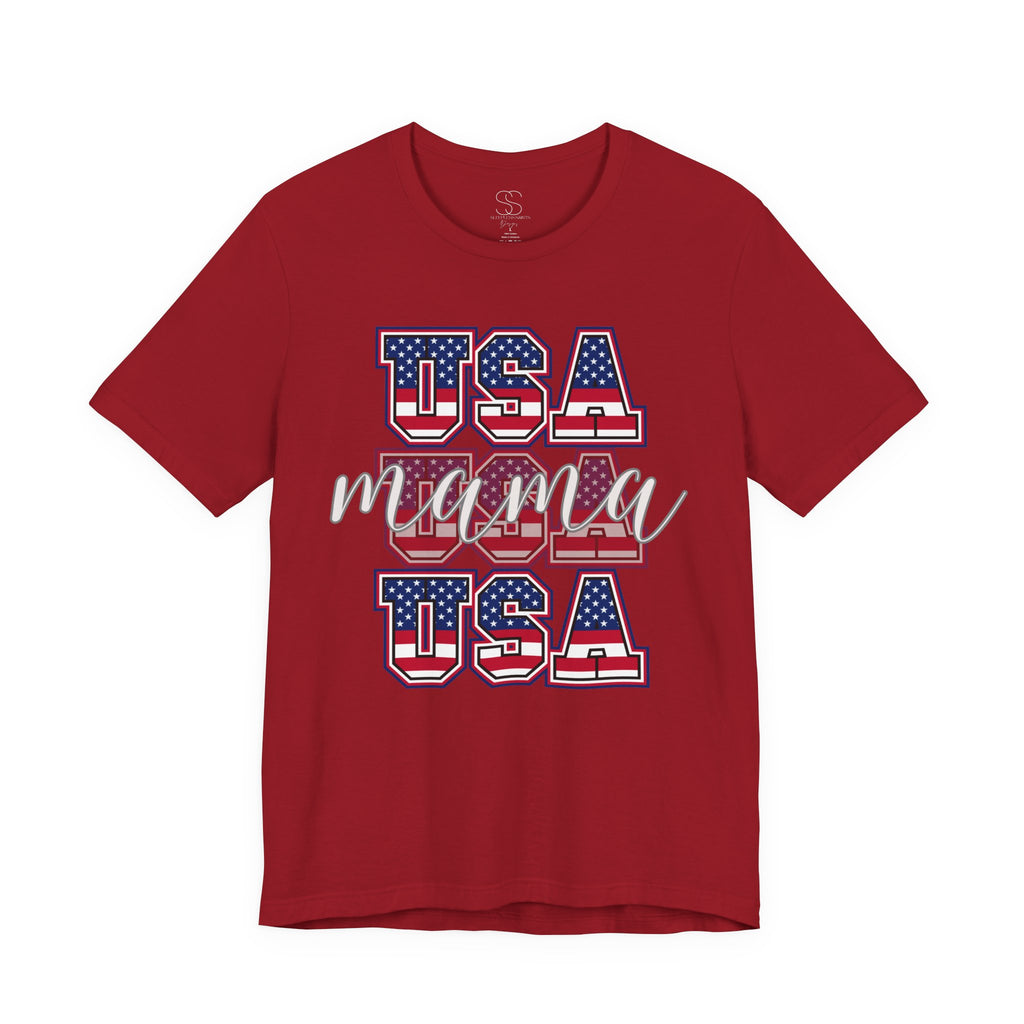 USA Mama Tee - Patriotic Fourth of July Mom Shirt