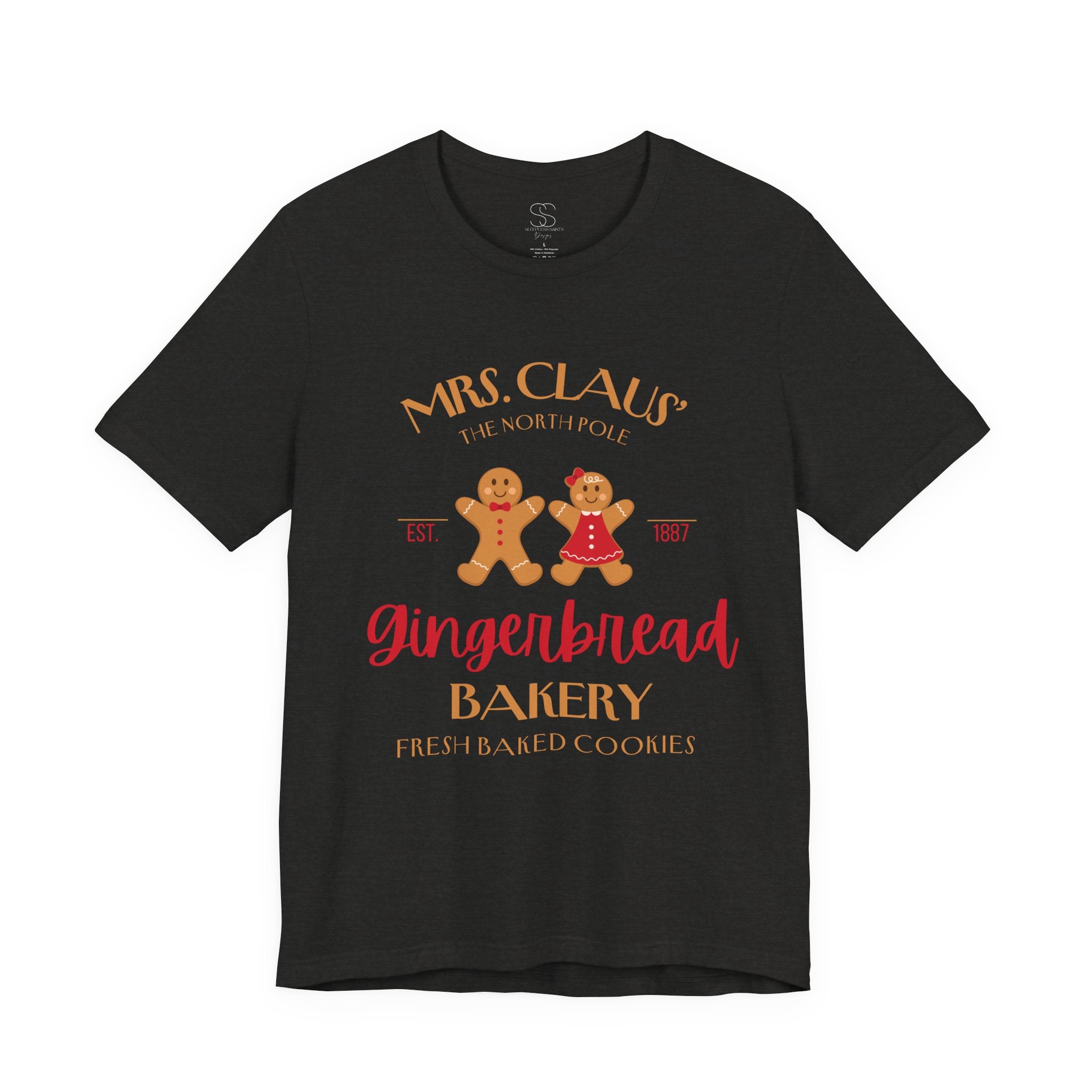 Gingerbread Bakery T‑Shirt – "Mrs. Claus' Gingerbread Bakery" Holiday Tee
